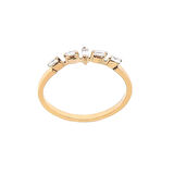 0.10 Karat Baget Pırlanta Yüzük  (H-I VS/Minik Beştaş)